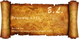 Brezsny Lili névjegykártya